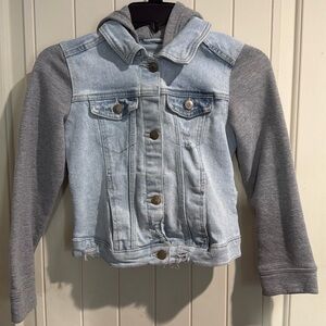 Wonder Nation Girls Knit Sleeve Denim Jacket, Size M (7/8)